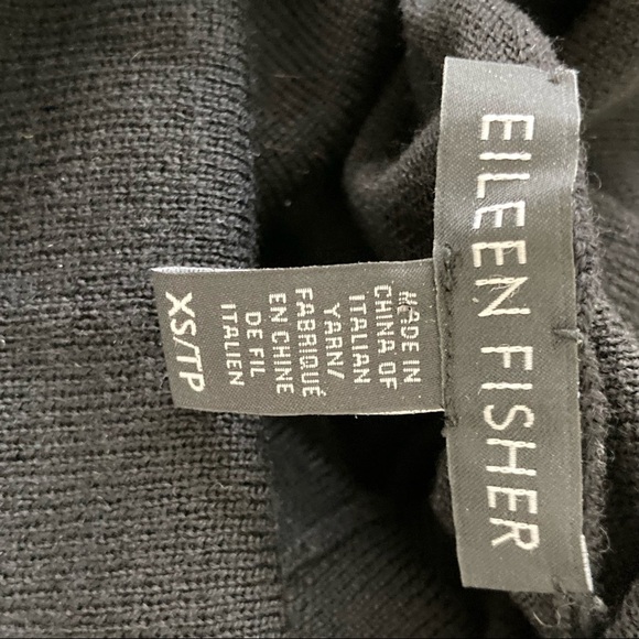Eileen Fisher Merino Wool Oversized Turtleneck Sweater Size XS in Black - Picture 6 of 7